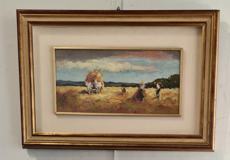 Artwork by Loris Centelli, Mietitura a Castiglioncello, Made of Oil on canvas board