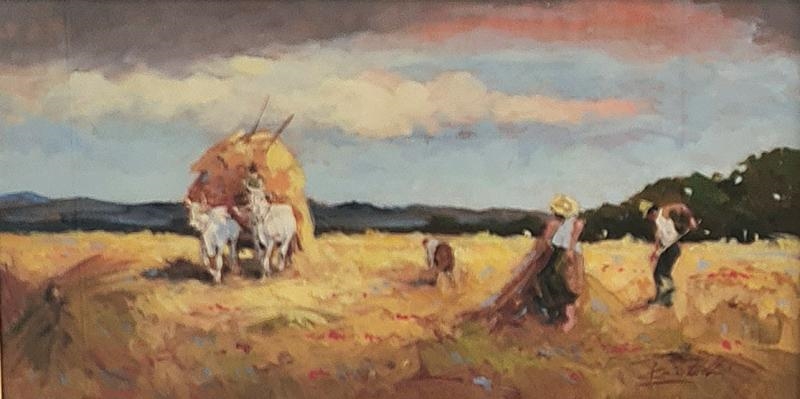 Artwork by Loris Centelli, Mietitura a Castiglioncello, Made of Oil on canvas board