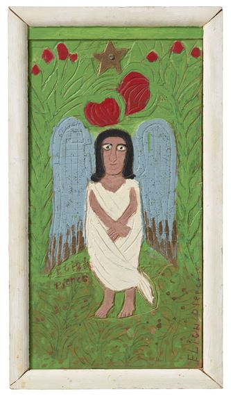 UNTITLED (AN ANGEL by Elijah Pierce, Executed in 1979
