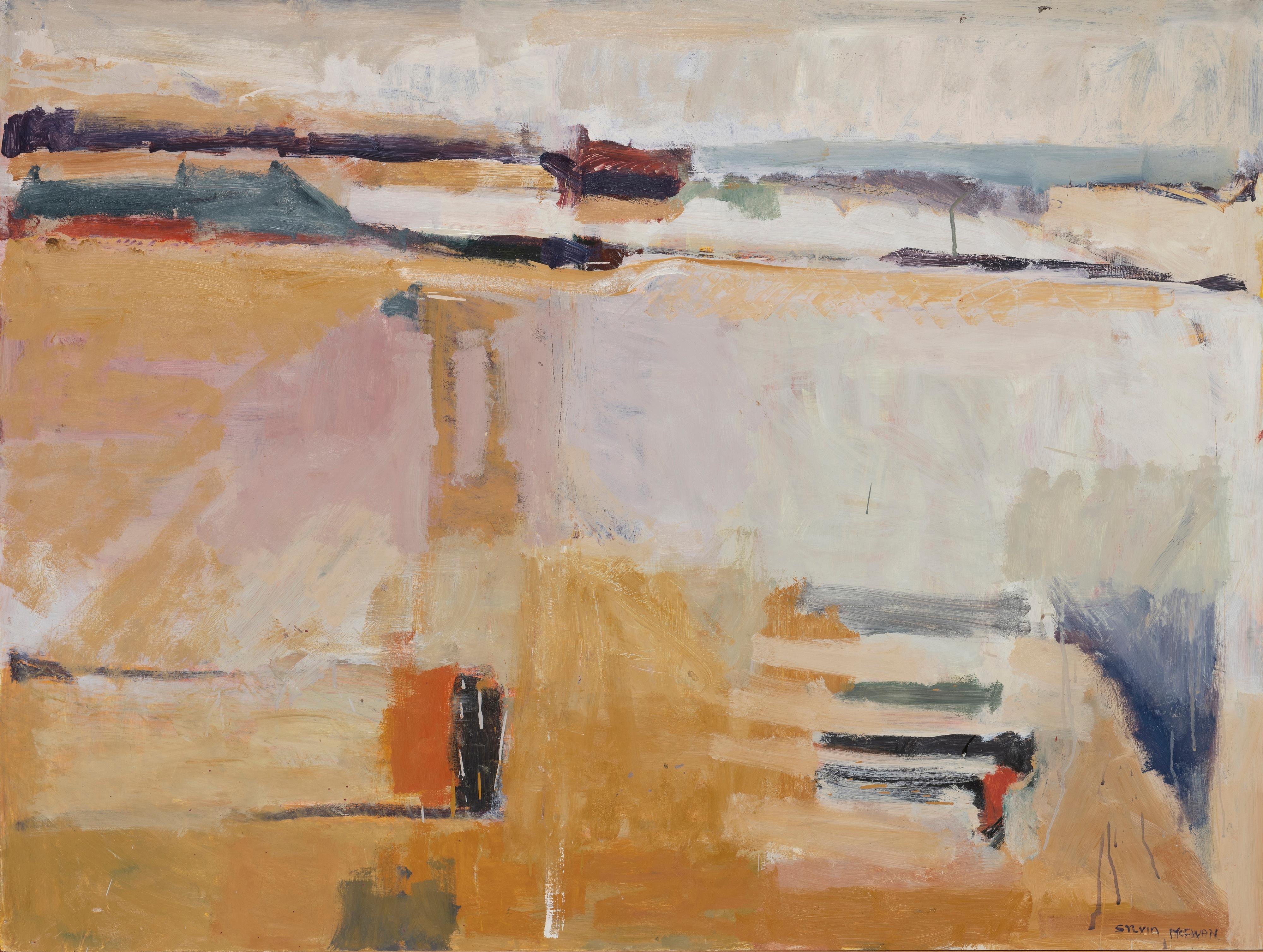 Artwork by Sylvia McEwan, Abstracted Landscape, Series II, Made of oil on board