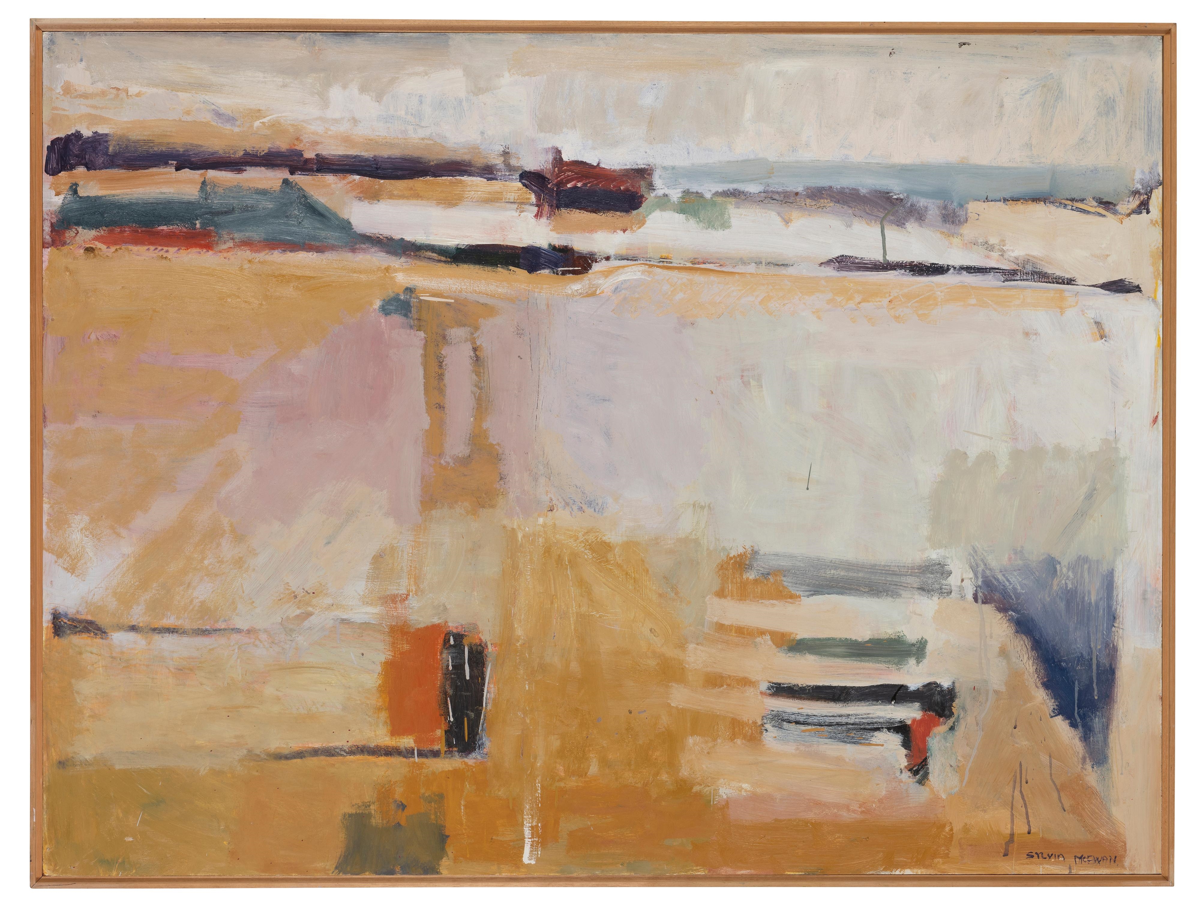 Artwork by Sylvia McEwan, Abstracted Landscape, Series II, Made of oil on board