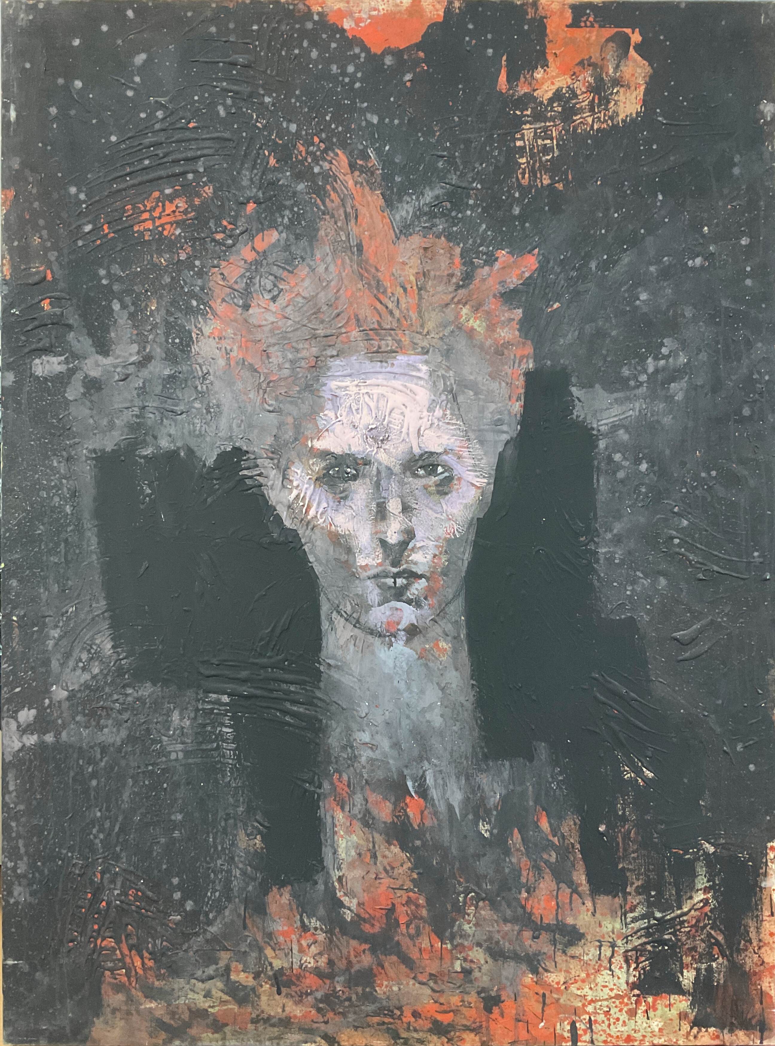 Artwork by Tarik Berber, Canto d'Ardiglione 14/ Il volto, Made of mixed media on canvas