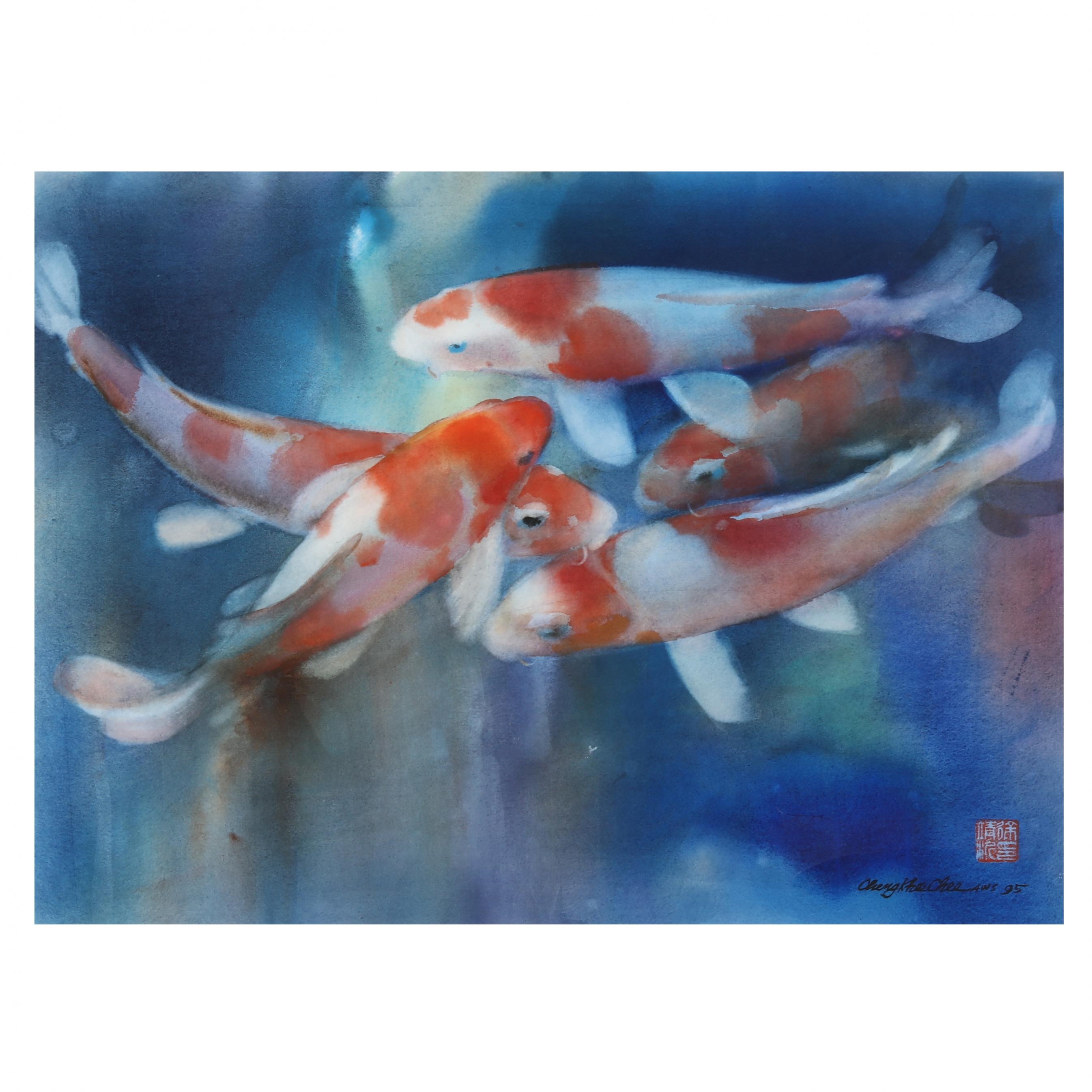 Artwork by Cheng Khee Chee, Watercolor of Fish, Made of watercolor on paper