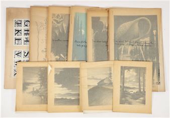 Collection of 10 original artworks. Including: a book mockup for The Silver Sturgeon - Ezra C. Stiles