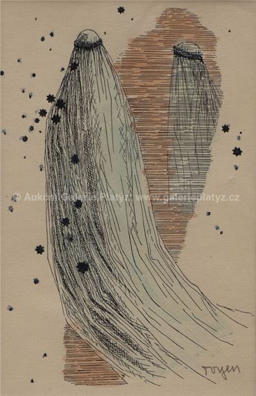 Dívka s dlouhým závojem by Toyen