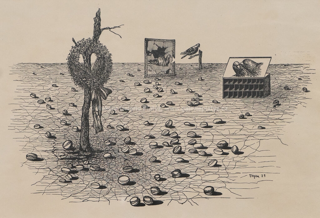 Artwork by Toyen, Z cyklu Střelnice, Made of zincography/paper