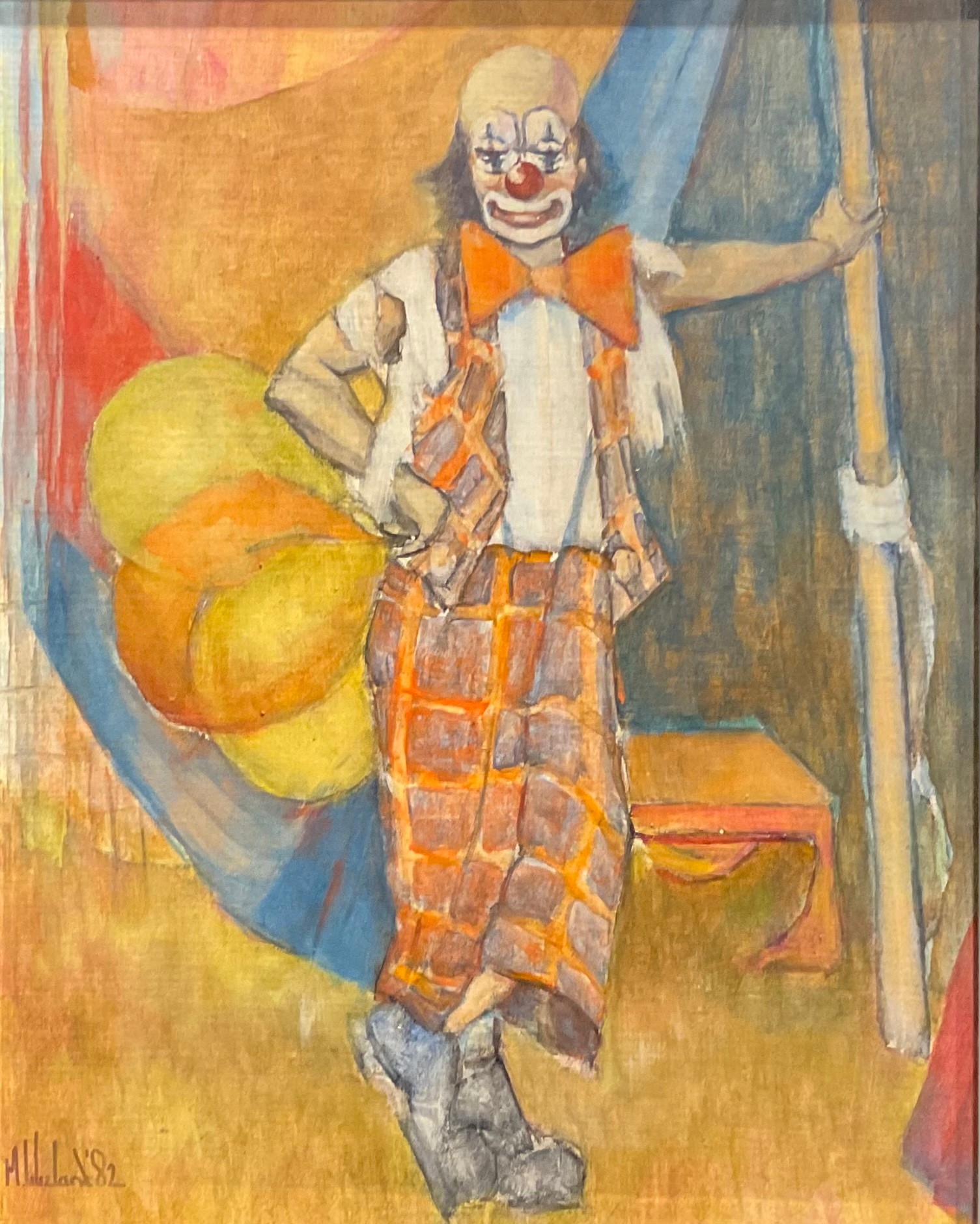 Artwork by Martin Wieland, Circus Clown, Made of oil on hardboard