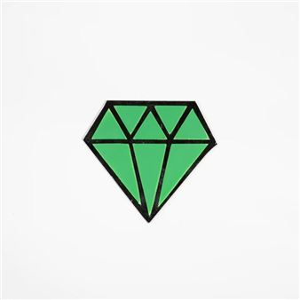 Diamant S Peinture au pochoir sur miroir Signé par l’artiste 4.5 "x 5” - 11,43 x 12,7cm - Le Diamantaire