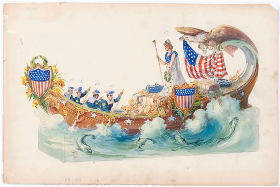 Toomey & Volland | Two Original Toomey & Volland Veiled Prophet Float ...