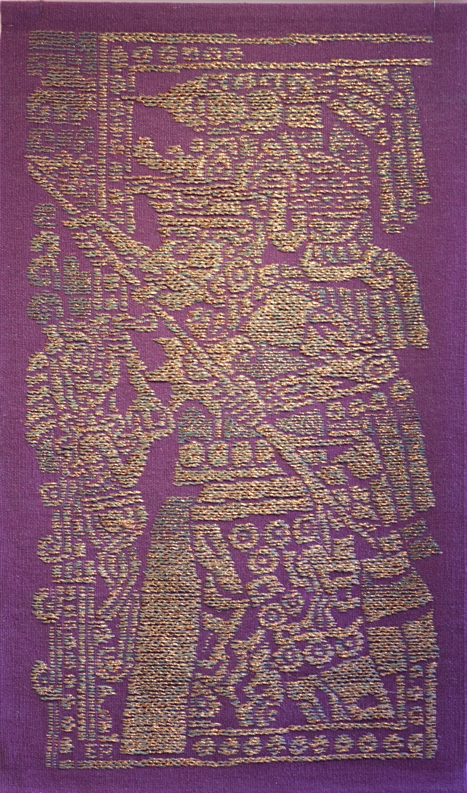 Artwork by Egils Rozenbergs, One tear to the cheek, Made of linen, wool