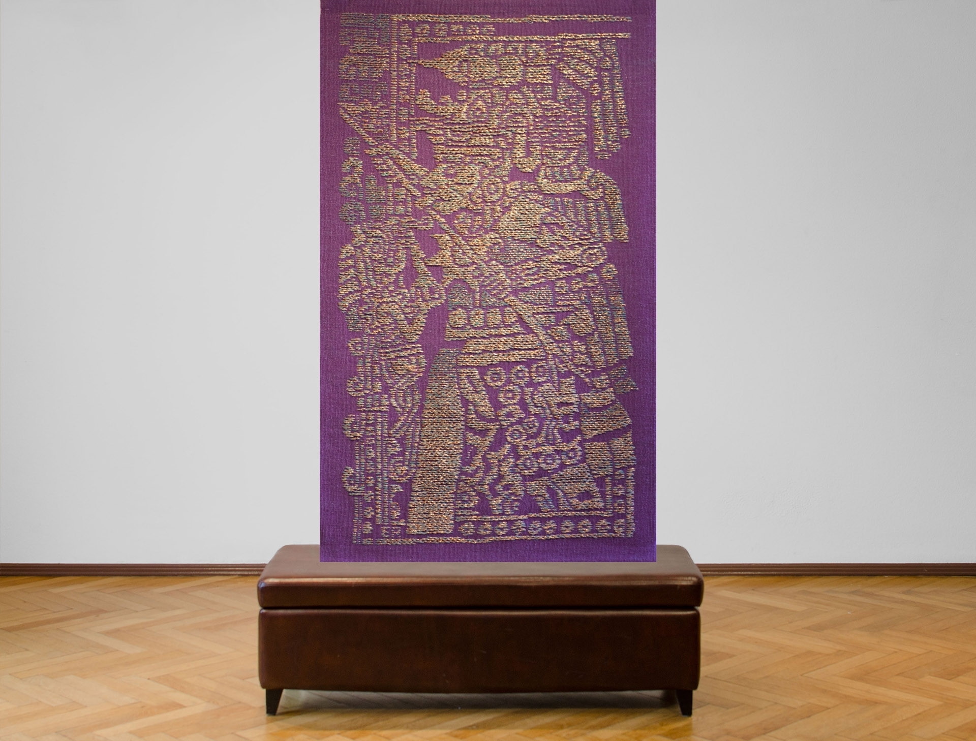 Artwork by Egils Rozenbergs, One tear to the cheek, Made of linen, wool