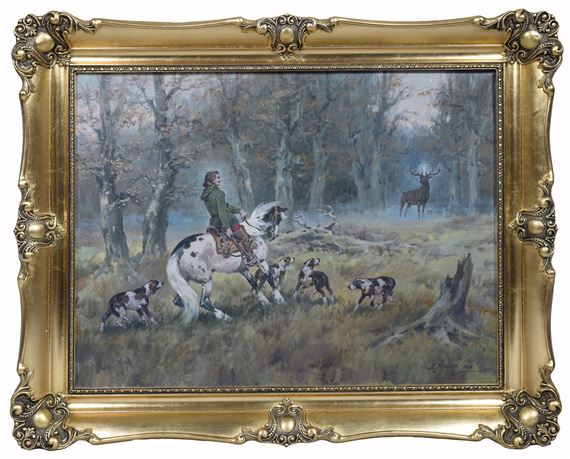 Wizja św. Huberta na łowach by Edward Mesjasz, 1968