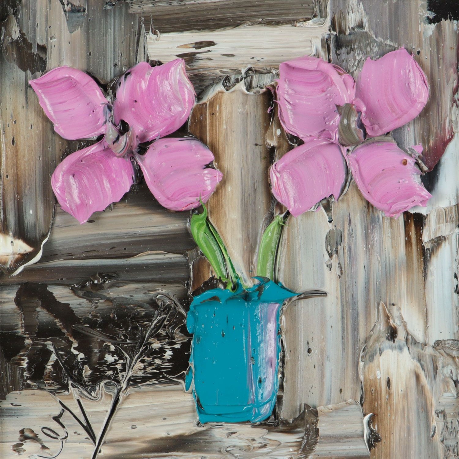 Colin Flack | PINK FLOWERS IN A VASE | MutualArt