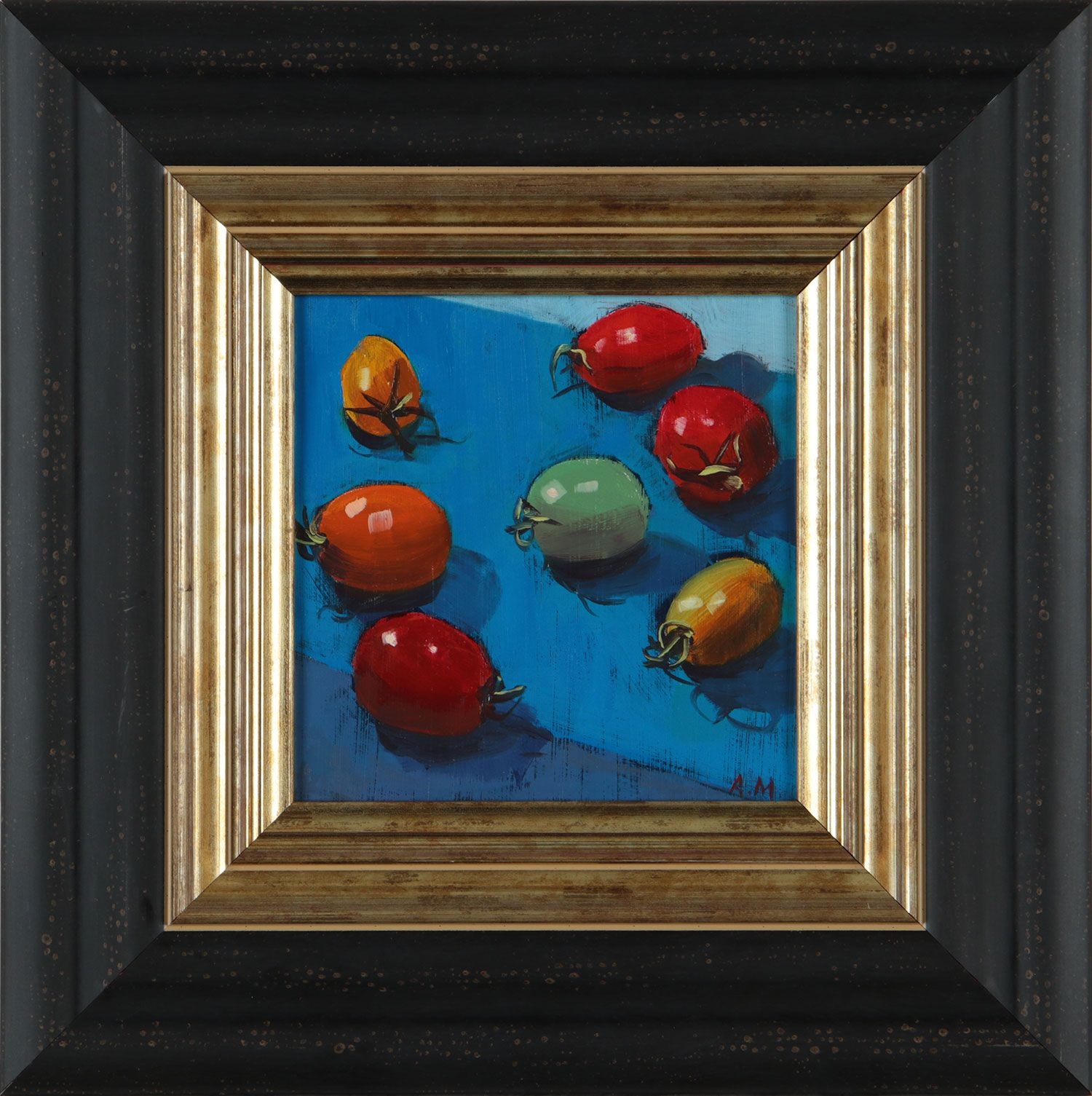 Artwork by Andrew Mcclean, STILL LIFE TOMATOES, Made of OIL ON BOARD