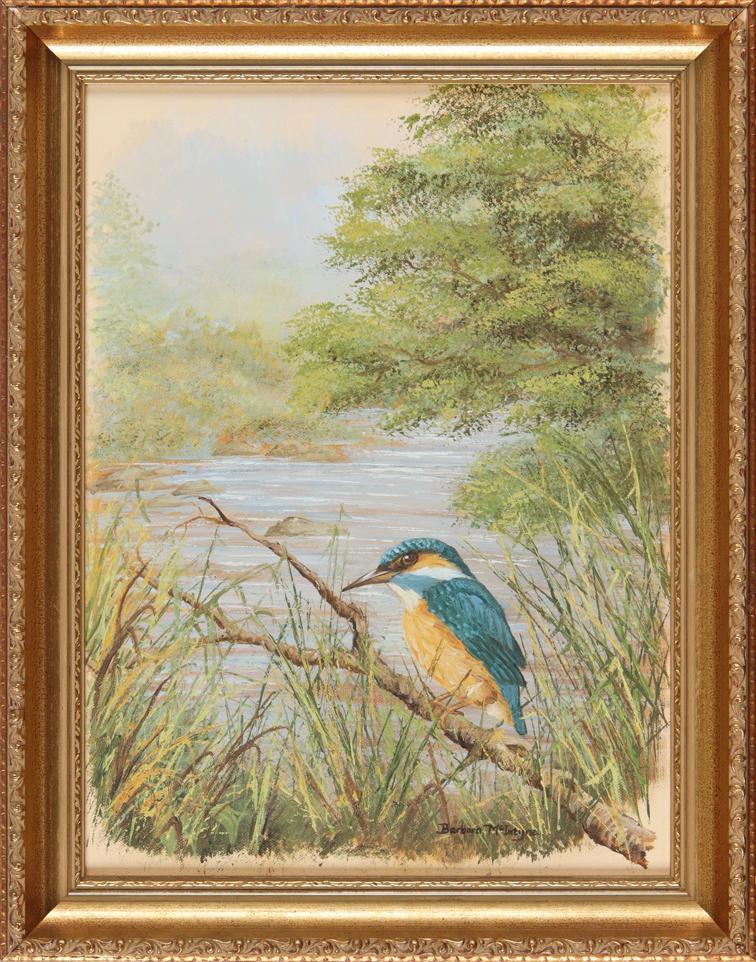 Artwork by Barbara McIntyre, KINGFISHER, Made of OIL ON CANVAS