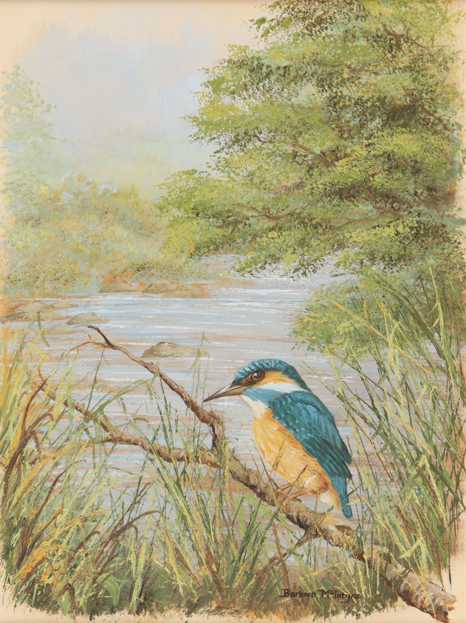 Artwork by Barbara McIntyre, KINGFISHER, Made of OIL ON CANVAS