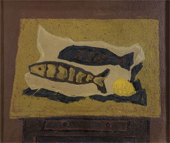 Natura morta con pesci e limone by Giulio Da Milano, 1895