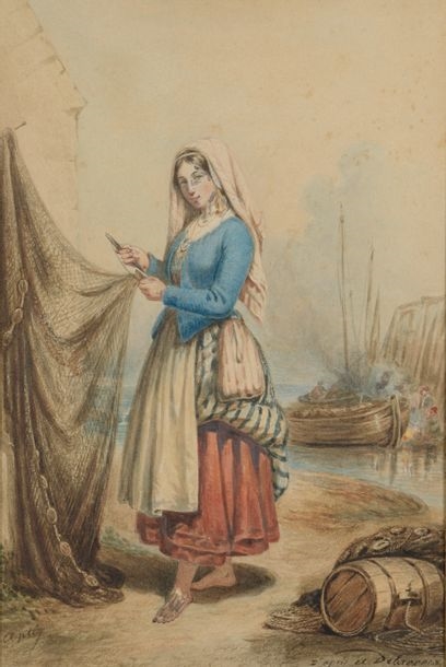 Auguste Delacroix, Jewish woman in traditional clothing (1834)