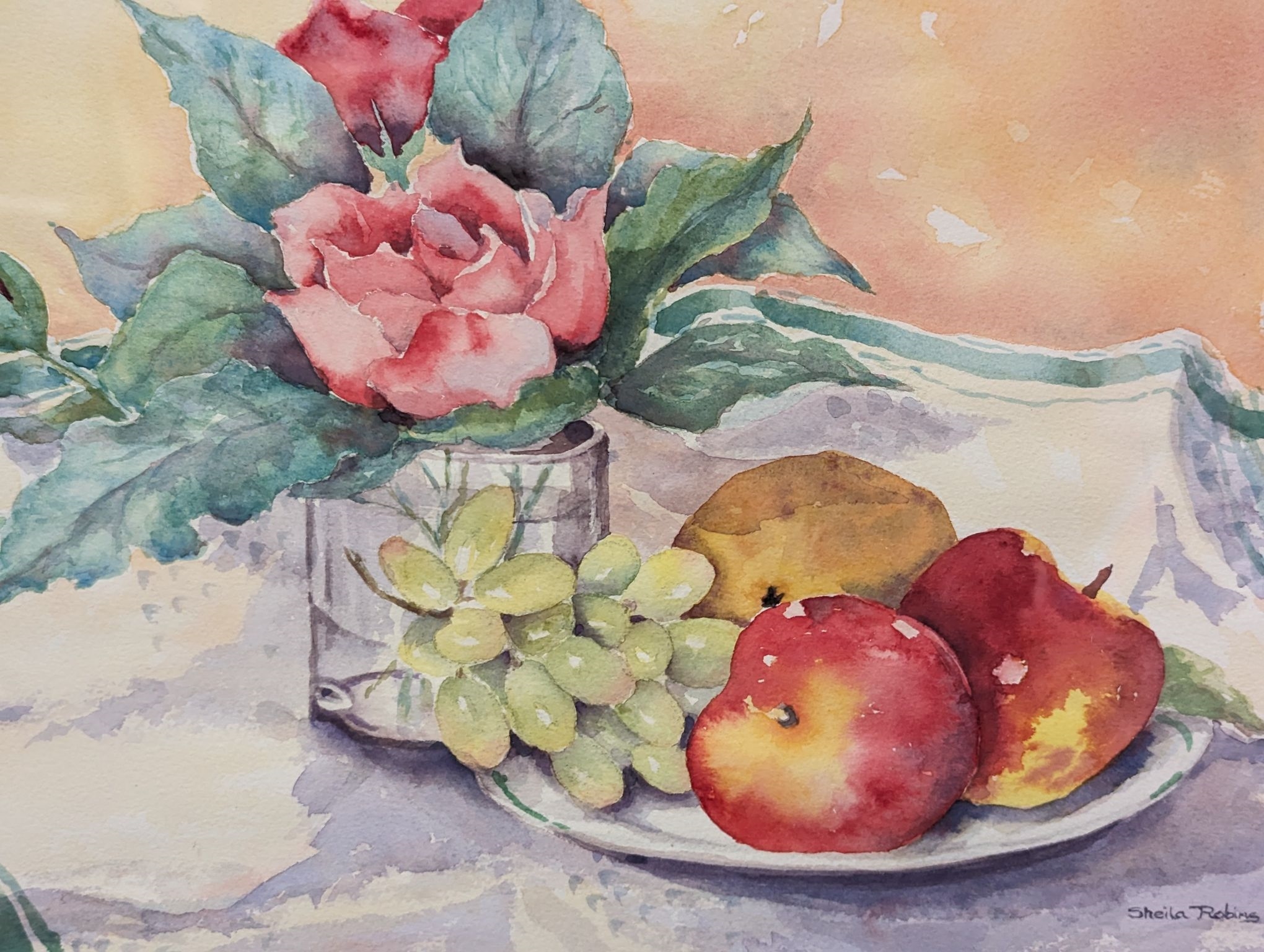 Sheila Robinson | Still Life - Roses and Fruit | MutualArt