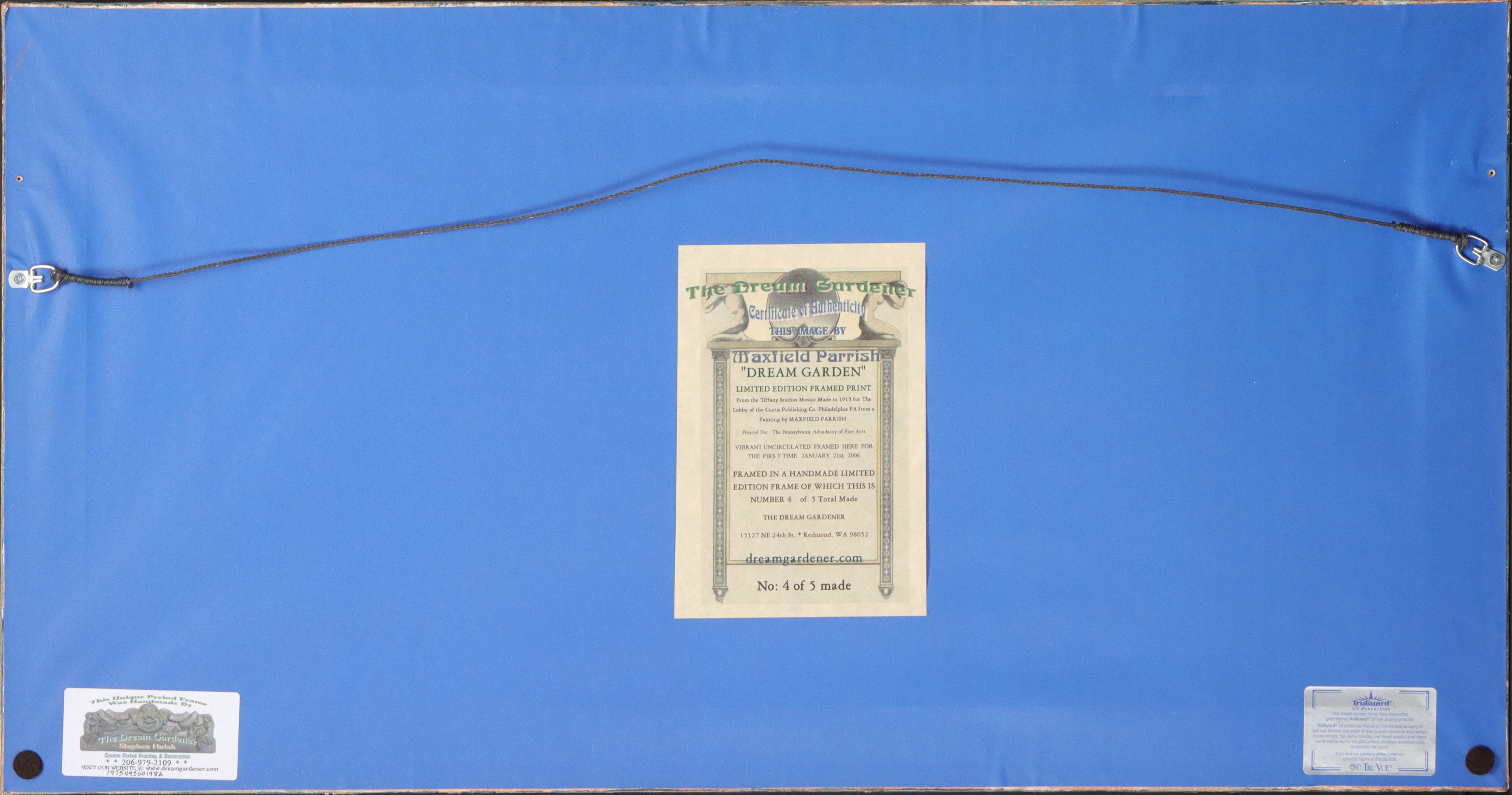 Artwork by Maxfield Parrish, Dream Garden, Made of carved gesso