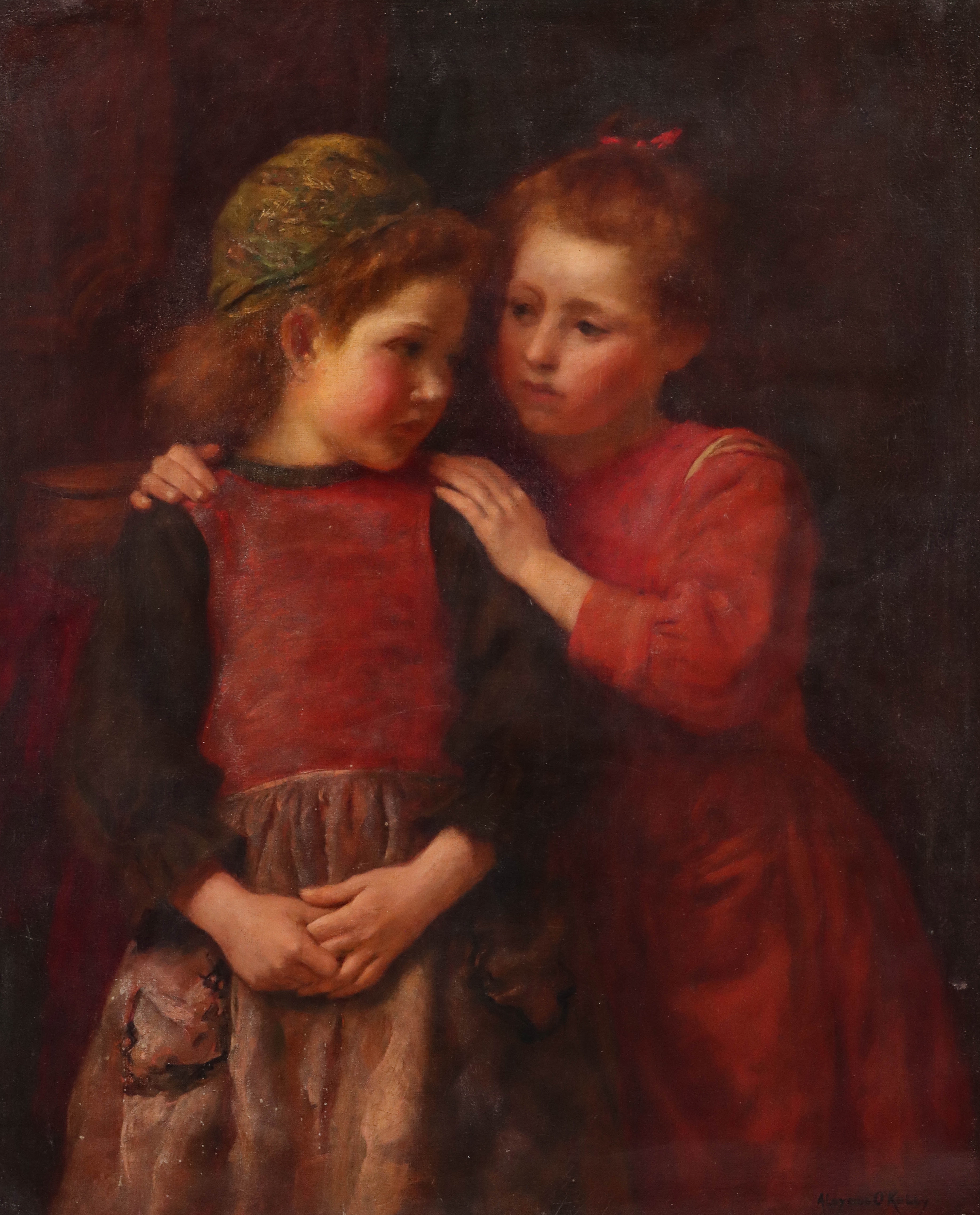 Artwork by Aloysius O'Kelly, Secrets (Brittany, Made of OIL ON CANVAS