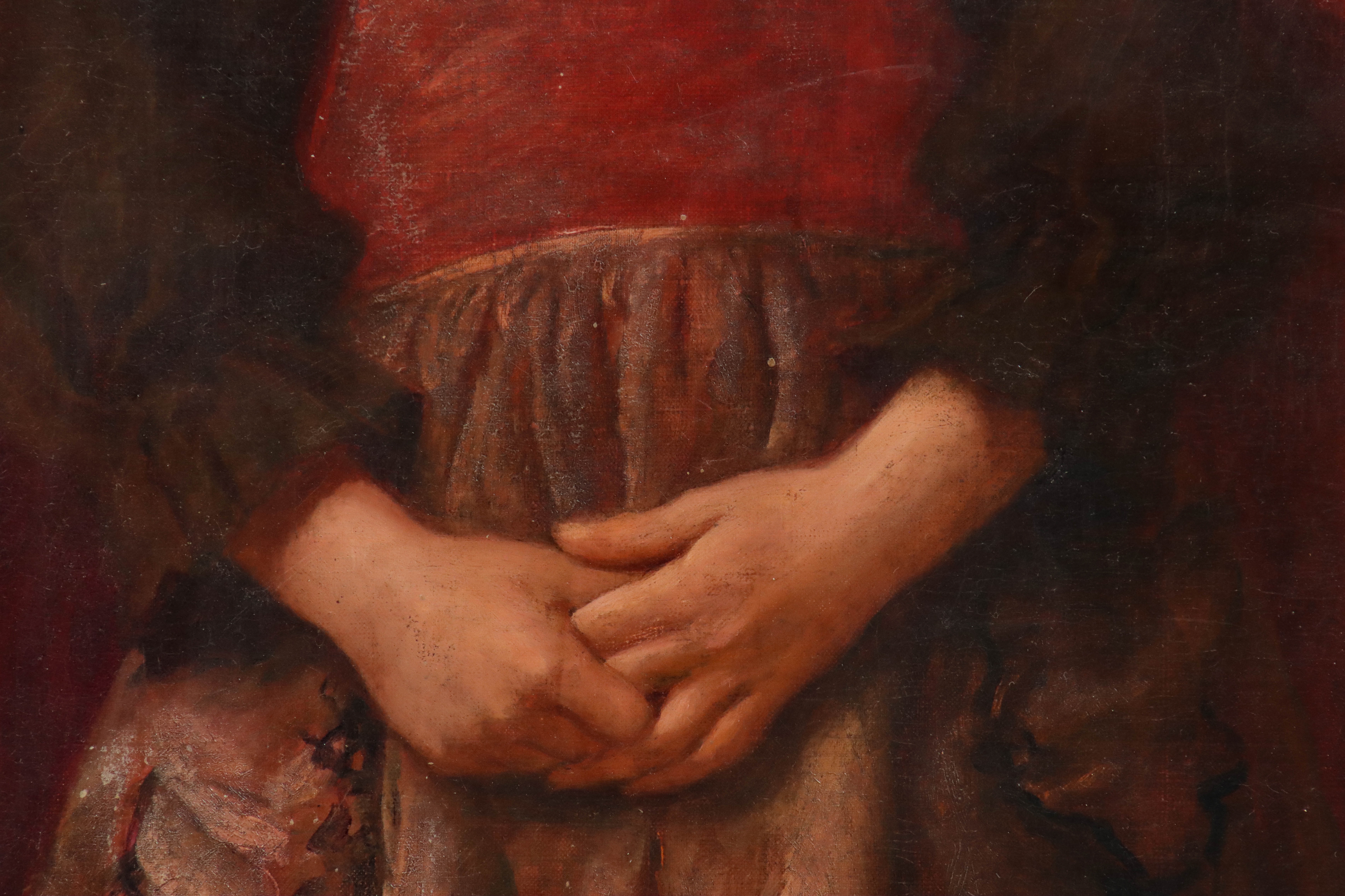 Artwork by Aloysius O'Kelly, Secrets (Brittany, Made of OIL ON CANVAS