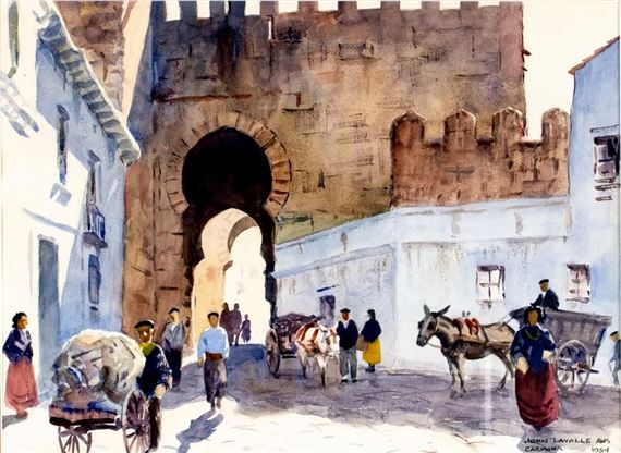 Moorish Gate, Carmona, Spain by John Lavalle, 1954