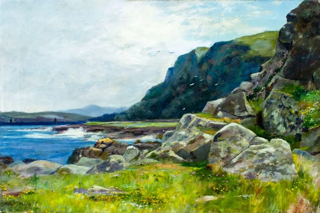Artwork by Hugh Allan, Rocky Coast, Made of oil on canvas