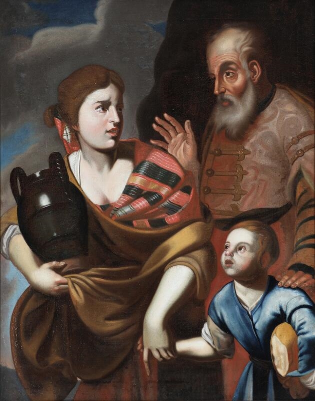 Il Guercino Abraham with the slave Hagar and her son Ishmael MutualArt