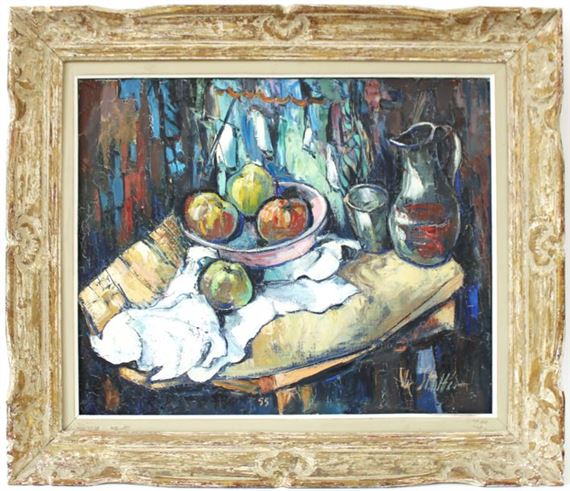 Still life with fruit by Vic Stiller, 1950