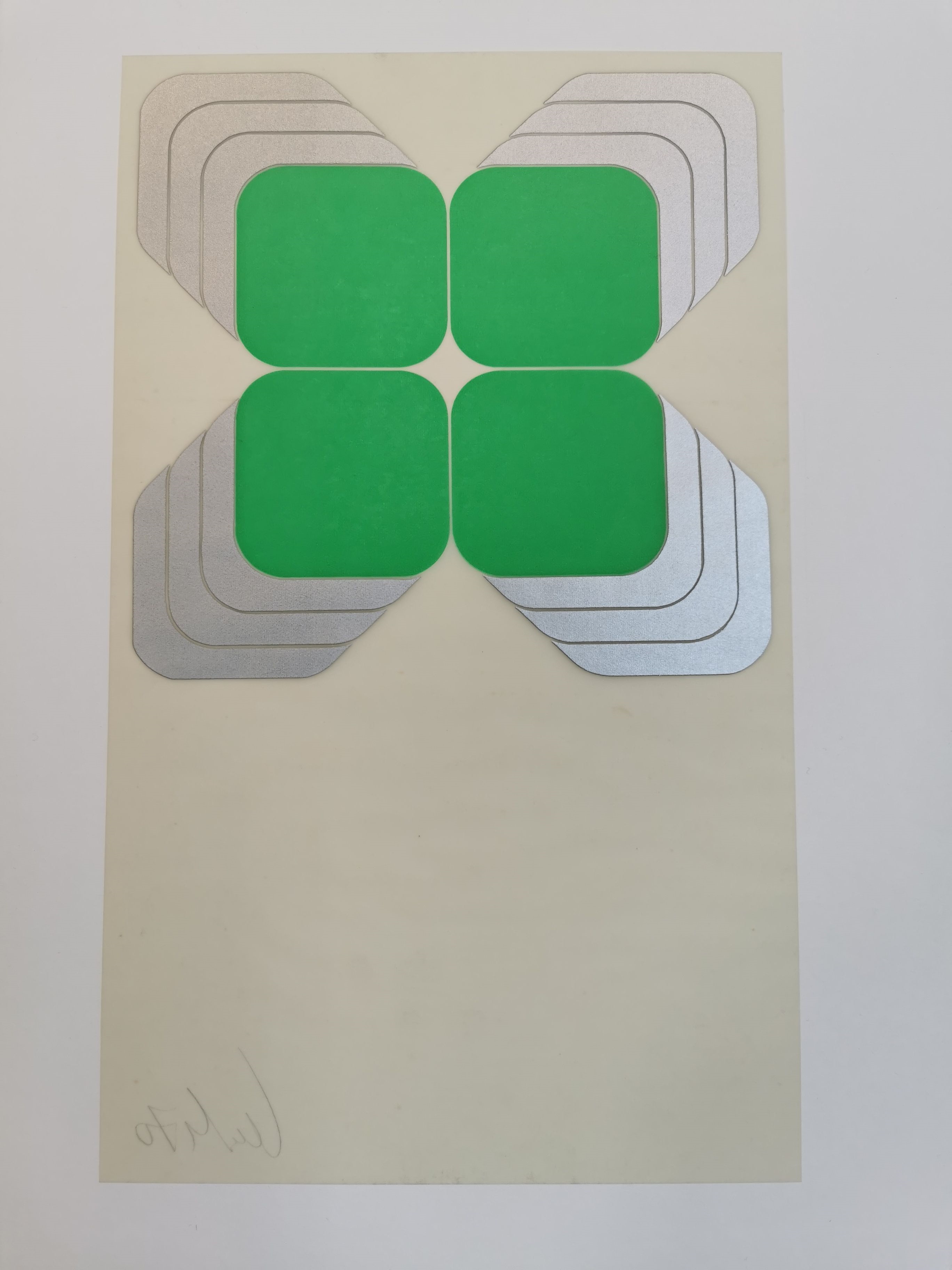 Artwork by Thomas Lenk, "Schichtung" - "XXXV. Biennale di Venezia padiglione tedesco, Made of Siebdruck