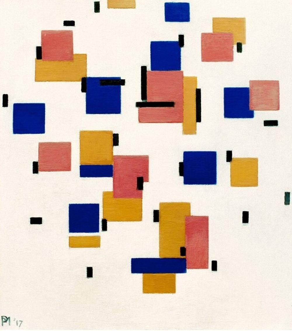 Artwork by Piet Mondrian, Composition in Colour B, Made of print