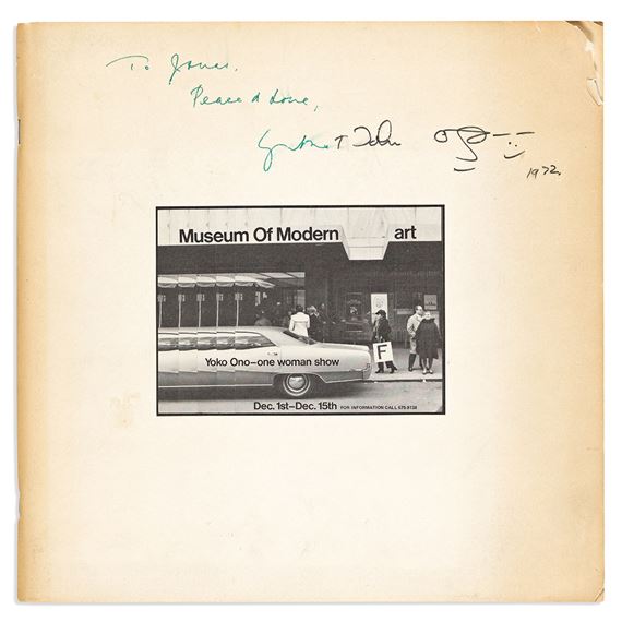 Museum of Modern [F]art: Yoko Ono-one woman show, Dec. 1st - Dec. 15th by Yoko Ono, dated 1972