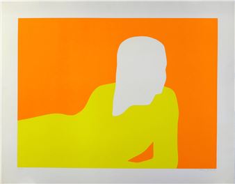 Liegende (oranger Hintergrund), 1969 - Franz Gertsch