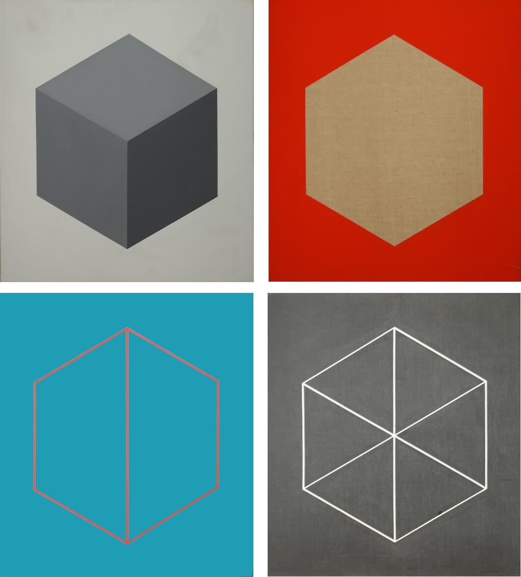 Artwork by Elisabeth Masé, Hexagon, vierteilige Arbeit