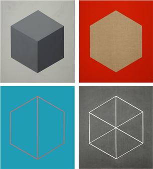 Hexagon, vierteilige Arbeit - Elisabeth Masé