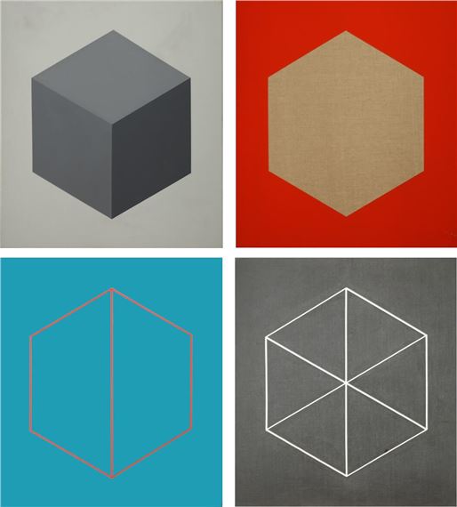 Hexagon, vierteilige Arbeit - Elisabeth Masé