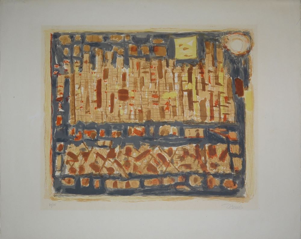 Artwork by Roger Bissière, Tachistische Komposition, Made of color lithograph