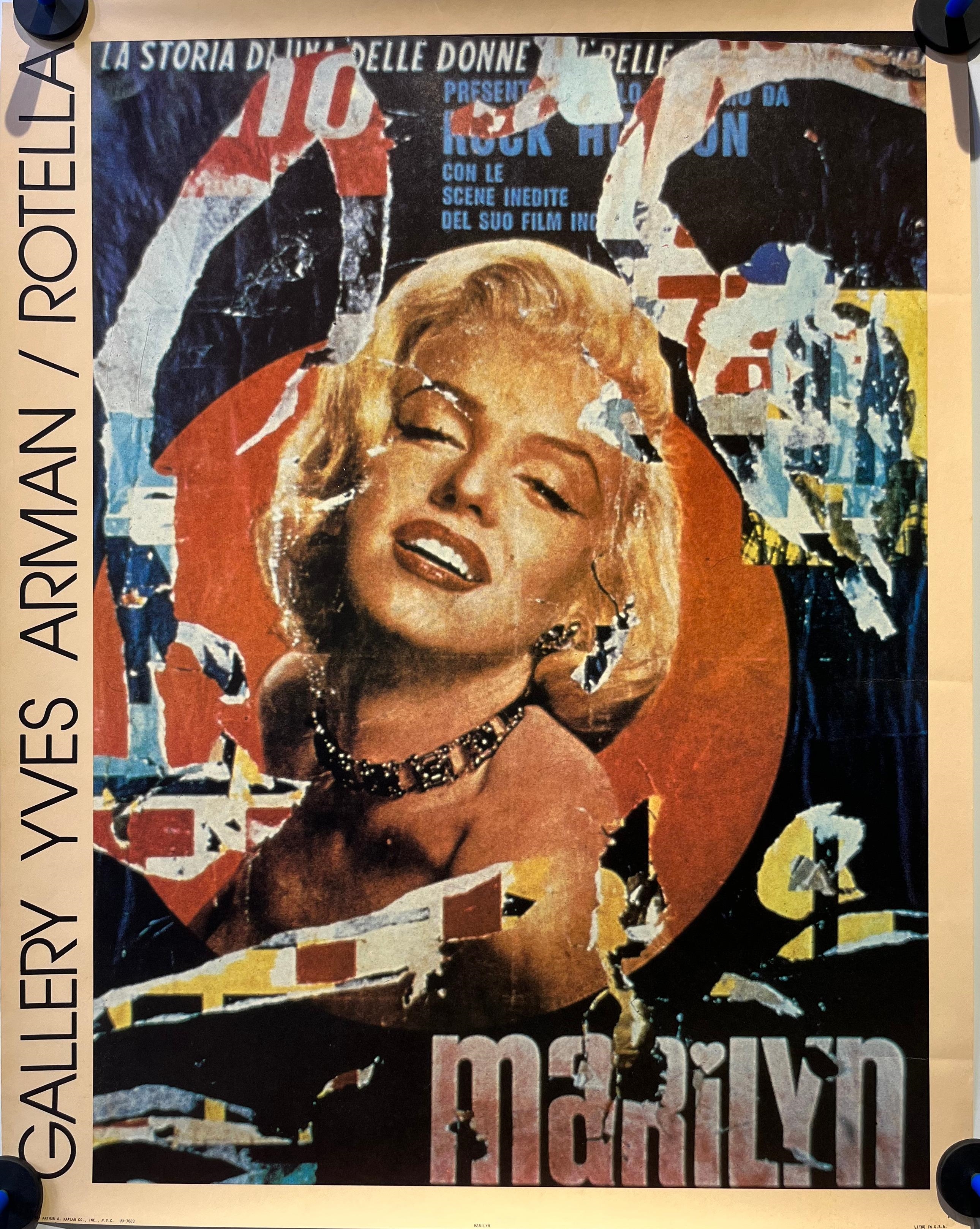 Artwork by Mimmo Rotella, Mimmo Rotella, Italy (1918-2006), Marilyn, Gallery Yves Arman 1982 Original Exhibition Poster, Colour lithograph, Made of Poster, Colour lithograph