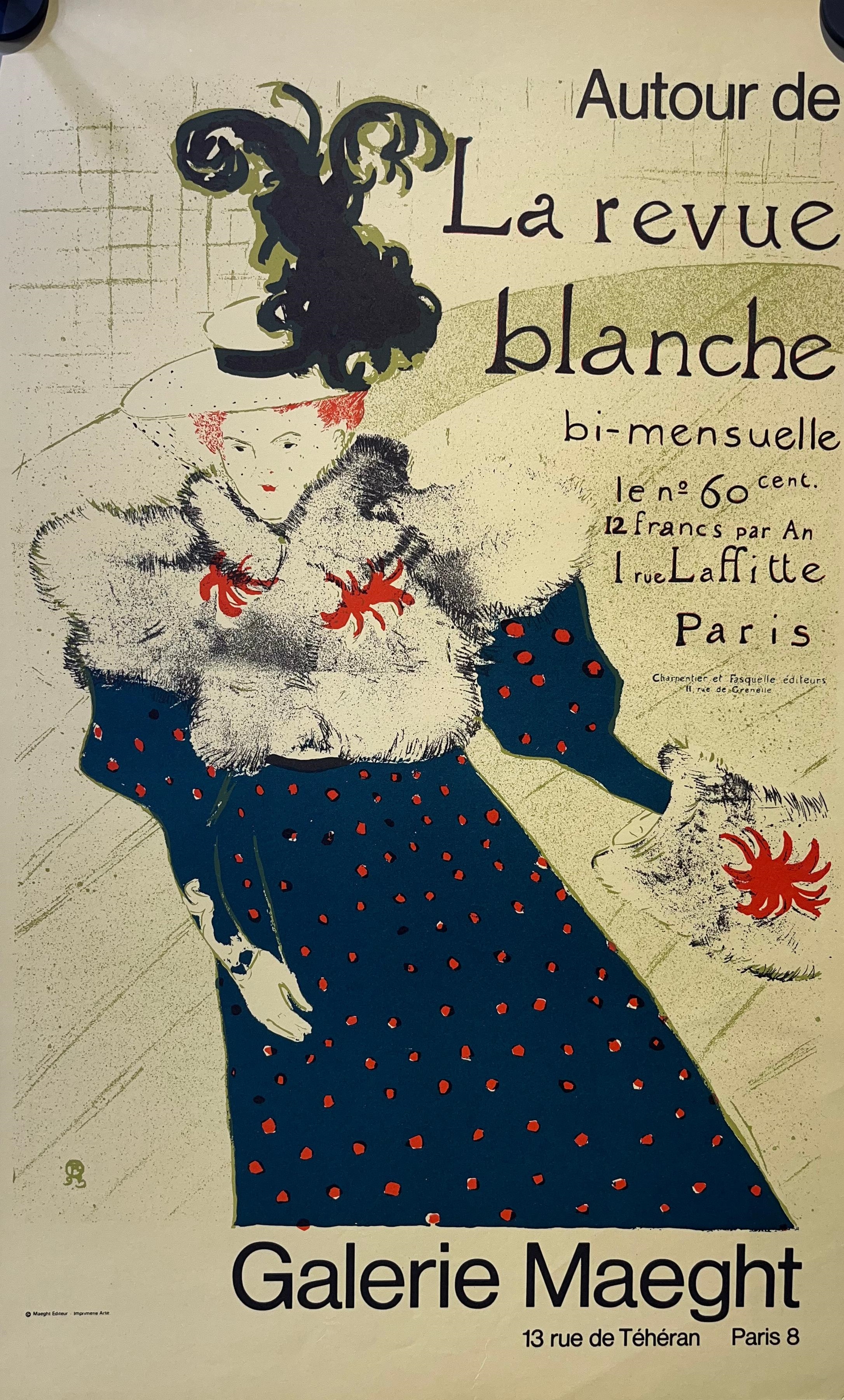 Artwork by Henri de Toulouse-Lautrec, Henri de Toulouse Lautrec, France (1864-1901) Autor de La Revue Blanche, Galerie Maeght, Original Exhibtion Poster, Made of Poster