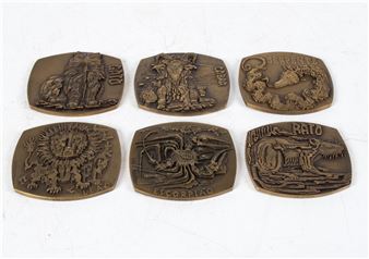 VASCO BERARDO MODERNIST BRONZE ZODIAC MEDALS - Vasco Berardo