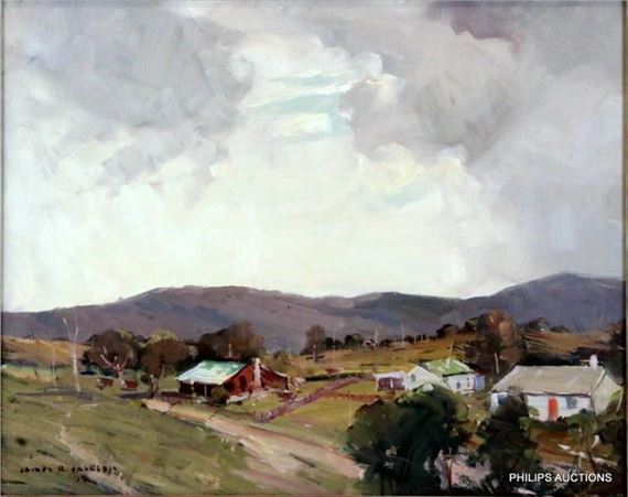 James R. Jackson | Hill Scene with Houses. (1914) | MutualArt