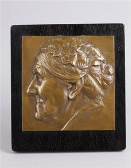 Wilhelm Gösser (1881-1966), Bronzerelief einer älteren Dame im Profil, um 1900/15 - Wilhelm Gösser