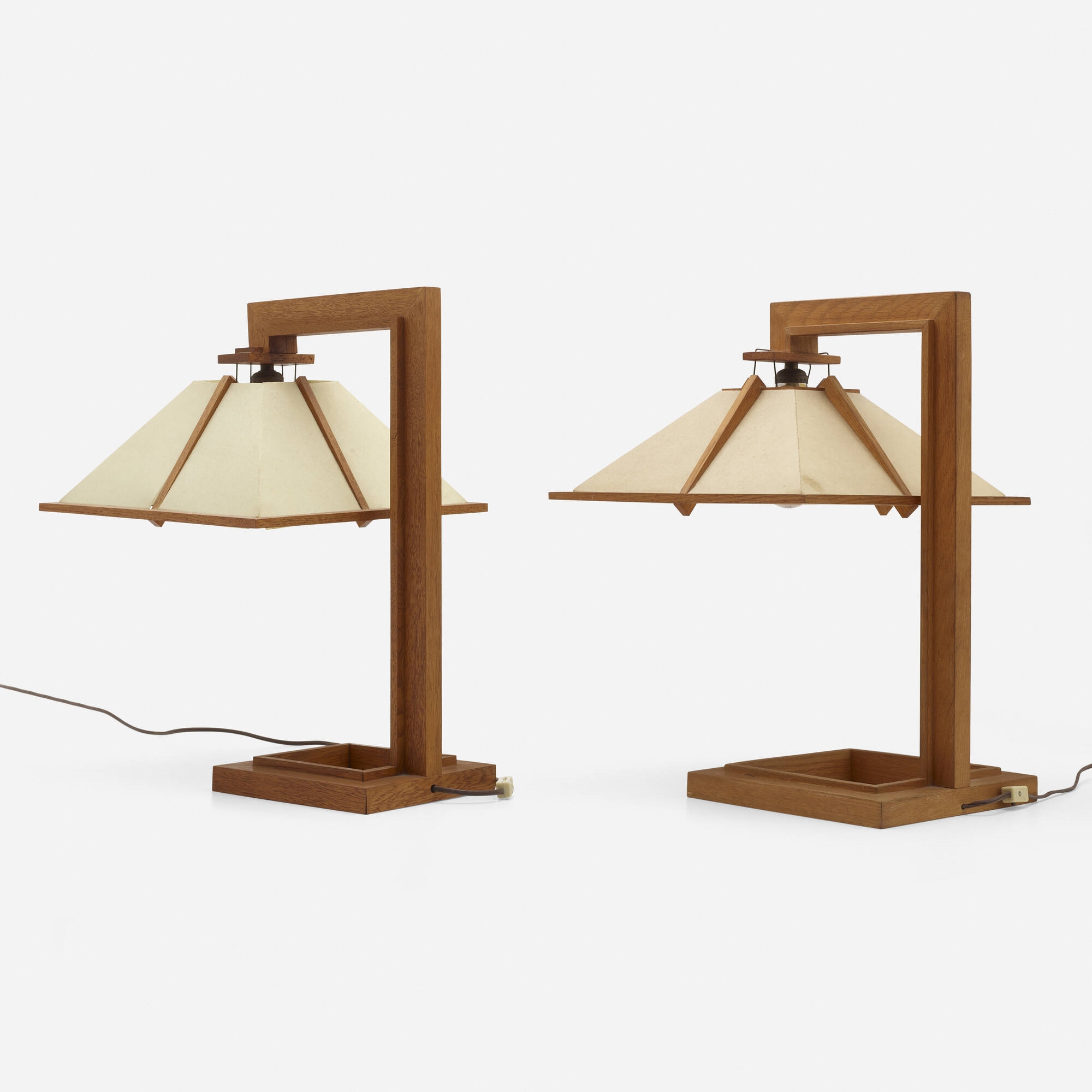 Frank Lloyd Wright | Taliesin table lamps, pair (Circa 1925) | MutualArt