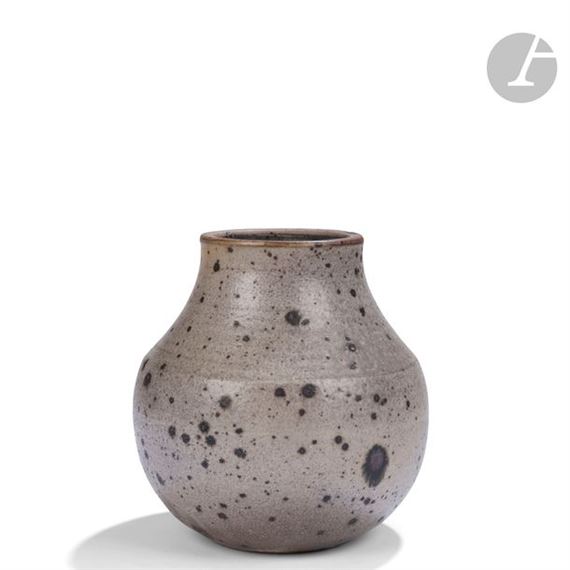 Pansu vase with shoulder and wide annular neck. by Robert Deblander, circa 1980