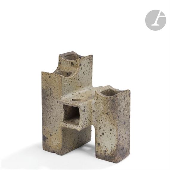 Architecture Sculptural vase by Robert Deblander, circa 1970