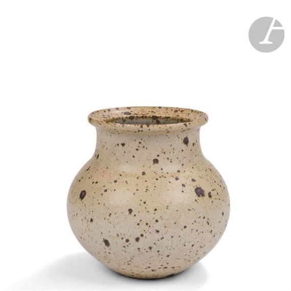 Ball vase with flared neck. by Robert Deblander, circa 1980