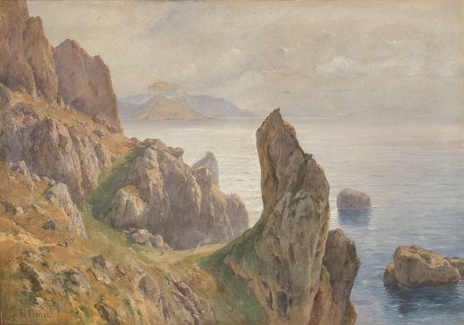 Der Polyphem-Felsen auf Capri by Friedrich Preller the Younger