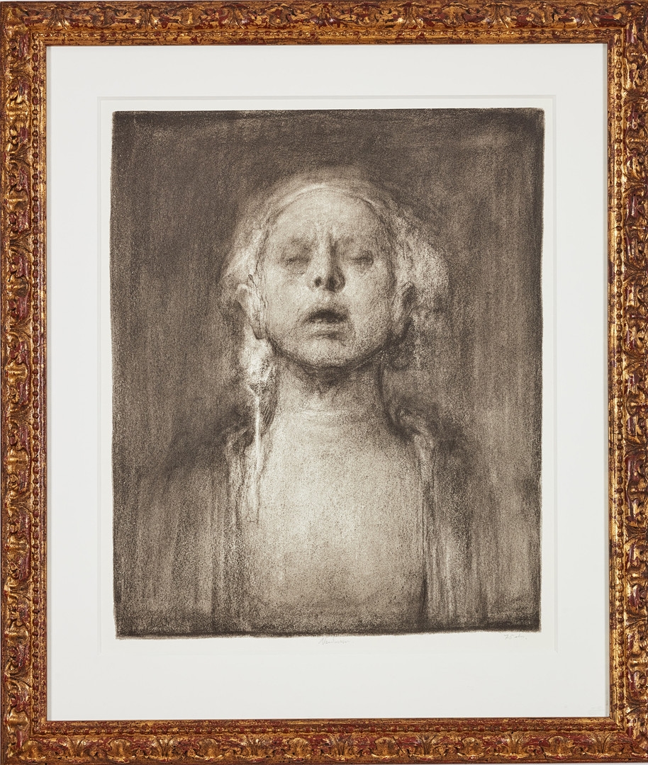 "Selvportrett med lukkede øyne" (Self-portrait with closed eyes) - Odd Nerdrum