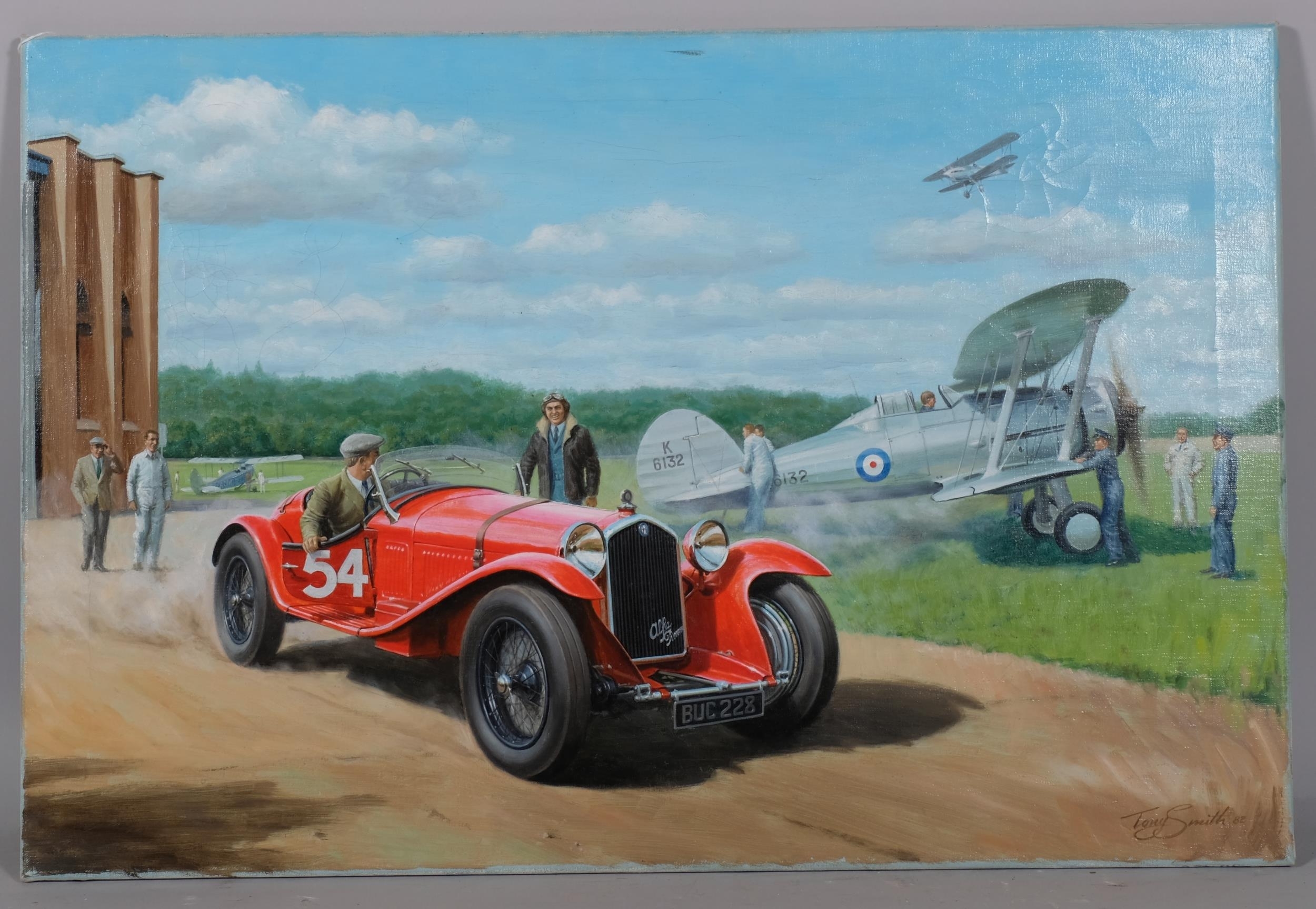Tony Smith | Vintage Alfa Romeo car and bi-planes at the airfield (1982 ...